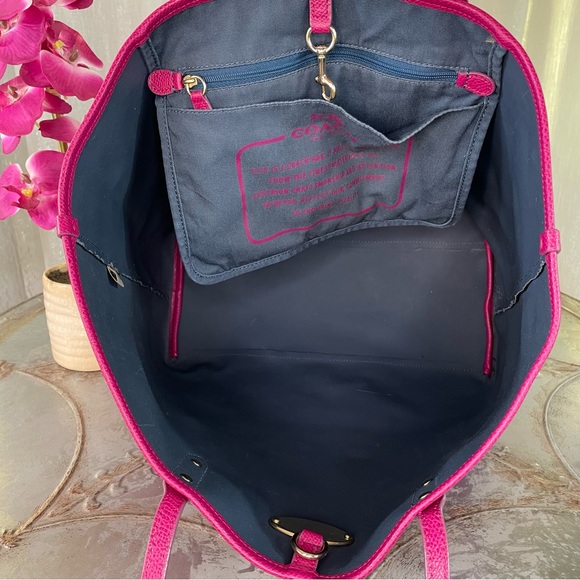 COACH CITY TOTE IN CROSSGRAIN LEATHER F35355 IM/CRANBERRY - Picture 3 of 12